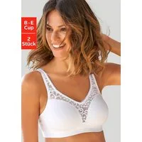 petite fleur by Lascana Entlastungs-BH (Packung, 2 Stück) ohne Bügel, Baumwoll-Qualität, Packung– auch ideal für große Größen