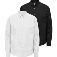 ONLY & SONS Langarmhemd ONSFLORIAN LIFE LS POPLIN SHIRT 2- PACK (Packung, 2-tlg)