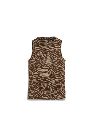 Armedangels - ZEBRA PRINT BOAT NECK TOP sandstone - Gr. - L