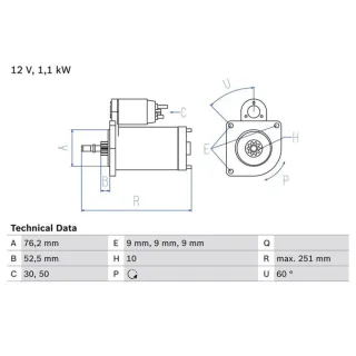 Bosch Anlasser 1,1 kW VW Transporter