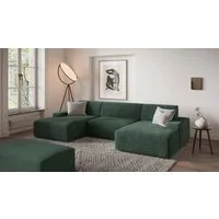 TRENDMANUFAKTUR Hocker Wien, XXL Polsterhocker, passende Ergänzung zur Serie, in trendigem Cordstoff, großzüge Breite von 112 cm