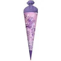 Roth Schultüte Purple Unicorn, 70 cm mit Glitter, Roth-Spitze, Zuckertüte