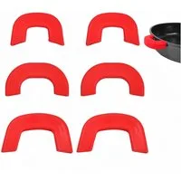 FOUORTUNATE-BEE Topflappen Topfgriff-Schutz aus Silikon, hitzebeständig, 6-teiliges Set, Praktischer Küchenhandschutz für Töpfe und Pfannen
