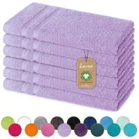 Lavea Gästehandtuch Bali Gästetücher 30x50 cm, Gästetuch, Gästehandtücher klein, Weiches Bio-Baumwollfrottee (Set, 6-St), Handtuch, Gästehandtuch-Set, GOTS-zertifiziert, 500g/m²