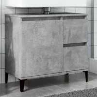 vidaXL Schrankmodule Waschbeckenunterschrank Betongrau 65x33x60 cm Holzwerkstoff