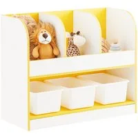 SoBuy Kinderregal KMB107, Bücherregal mit 3 Körben Aufbewahrungsregal Kinderzimmer Regal
