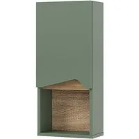 Vicco Hängeschrank Marelle, Grün/Artisan, 30 x 67 cm mit Tür und offenem Fach (1-St)
