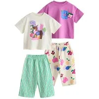 Next Top & Hose Oberteil und Hose mit weitem Bein im Set, 2er-Pack (4-tlg)