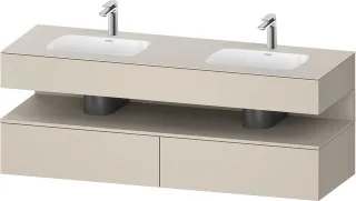Duravit Qatego Einbauwaschtisch mit Konsolenwaschtischunterbau Taupe Supermatt 1600x550x600 mm - QA4 QA4797083830000