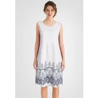 PEKIVESSA Sommerkleid Ärmelloses Trägerkleid aus Rippstrick Rockteil aus Baumwolle Webstoff