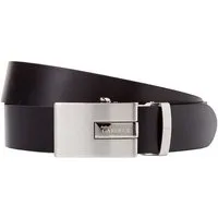 Atelier GARDEUR Ledergürtel LGURT-49665-99 schwarz 100% Leder Automatikschließe Automatikschließe mit silberner Metallschlaufe und glattes Leder