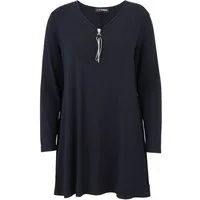 Doris Streich Longshirt (1-tlg) mit dekorativem Reissverschluss-Anhänger