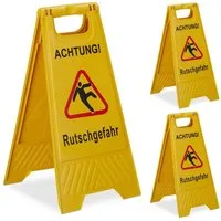 relaxdays Hinweisschild Rutschgefahr Aufsteller im 3er Set, (3 St)