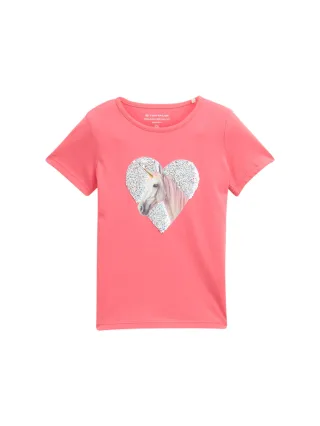 tom tailor kids - T-Shirt mit Wendepailletten pink dream - Gr. - 98