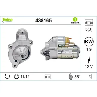 Valeo Starter 1,9 kW Citroen DS Fiat Peugeot