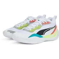 PUMA Hallen-Indoorschuhe Playmaker Pro weiss/bunt Herren Badmintonschuh