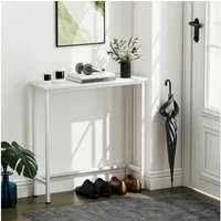 HOMCOM Konsolentisch mit verstellbar Fußpads, Kippschutz, Marmoroptik (Beistelltisch, 1-St., Flurtisch), für Kleinen Raum, Eingang, Flur, Wohnzimmer 75 x 24 x 76 cm Weiß