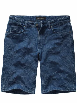 Mey & Edlich Herren Jacquard-Shorts Blau 100 % Baumwolle