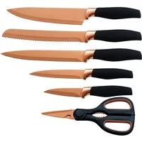 KING Messer-Set TITANIUM ROSÉ (Set, 6-tlg), 5 Küchenmesser, 1 Schere, beschichtete Messer- und Scherenklinge