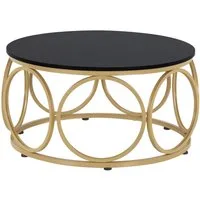 MCombo Beistelltisch M MCombo Couchtisch Rund Holz 2102, Sofatisch Kaffeetisch Metallgestell, Beistelltisch Durchmesser 80cm