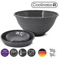 Coolinato Schüssel 24 cm grau aus Silikon, Silikon