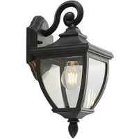 Lindby Außen-Wandleuchte Cerys, Kunststoff Schwarz IP44, 1 x 60 W