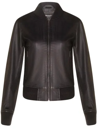 Klassische MA-1-Bomberjacke aus Leder für Damen – Newcastle