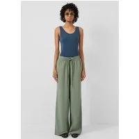 QS Chinos Hose Leinenmix-Hose mit Wide Leg