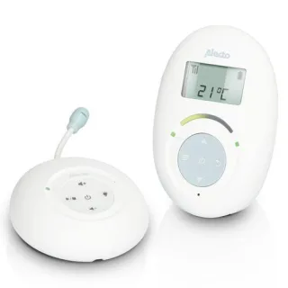 Alecto DECT Babyphone mit Full ECO-Modus und Display, weiß/bla