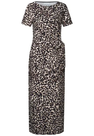 Street One - Jerseykleid mit Animalprint braun/schwarz - Gr. - 40