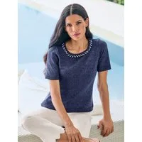 heine Strickpullover Pullover Kurzarm Jersey
