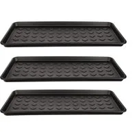 BigDean Schuhabtropfschale 3x Schuhablage groß Abtropfschale für Schuhe Abtropfschale (Set, 3-tlg., Schuhabtropfschale), Abtropfschale für Schuhe, Erhöhter Rand, Leicht zu reinigen