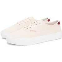 Tommy Hilfiger TH VULC CUP CVS Sneaker Freizeitschuh, Halbschuh, Schnürschuh mit Kontrastbesatz an der Ferse