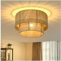 Nettlife Deckenleuchte Vintage Juteschnur Boho-Design Rustikale Pendelleuchte E27, ohne Leuchtmittel, für Wohnzimmer Schlafzimmer Küche oder Flur