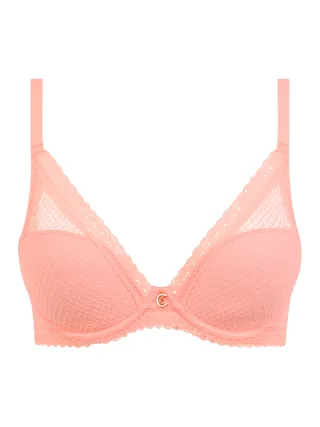 Chantelle Lingerie - Romance Tief ausgeschnittener T-Shirt-BH fluor pink - Gr. - 80D
