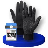 Alpensattel Fahrradhandschuhe Premium Thermo Fahrrad Handschuhe 2.0 (Handschuhset, 1-St., Thermo-Radhandschuhe mit Touchfunktion & Silikongrip) Touchscreenfähig · Winddicht · Silikon-Grip · Warm gefüttert