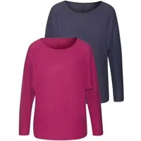Vivance Langarmshirt in modischer Struktur-Optik (2er-Pack) aus pflegeleichter Strickqualität mit Viskose