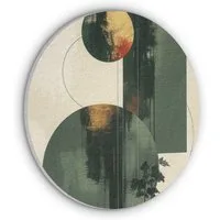 MuchoWow Gemälde Kunst - Kreise - Modern - Abstrakt, Fotodruck (1 St), Akustikpaneele rund, Schalldämmung, Akustikbilder 30x30 cm