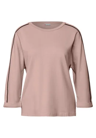 Street One - Shirt mit Galonstreifen pink - Gr. - 34