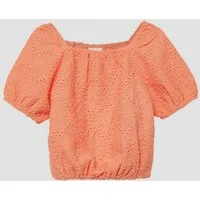 s.Oliver Kurzarmbluse Bluse Strukturierte Bluse mit Puffärmeln