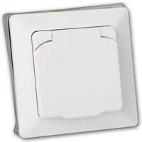 ChiliTec Unterputz-Steckdose MILOS Steckdose mit Deckel IP44 weiß matt mi Rahme