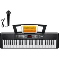 Donner Home-Keyboard DEK-100 Elektronisches Keyboard mit 61 Tasten, Mikrofon, 128 Rhythmen (Set, Digitales Klavier, Mikrofon, Netzteil)