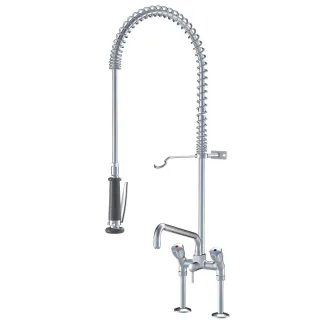 KWC Zweigriffmischer GASTRO Schwenkauslauf, AD153 A300, mit Brause, chromeline,100966 100966