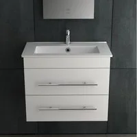 Alpenberger Waschbecken mit Unterschrank 60 cm Breit - Badschrank Badmöbel Set Weiß (Vormontiertes Komplett-Set - Waschplätze, 2-St., 60cm Breit Waschtisch mit Keramikbecken), hygienisch durch Lotuseffekt, Soft-Close Schubladen