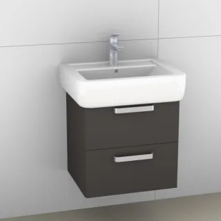Artiqua 413 Waschtischunterschrank für Renova Plan 222255, 222258 Stahlgrau, 413-WU2L-K51-7142-88 413-WU2L-K51-7142-88