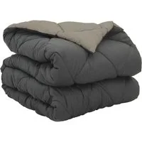 vidaXL Bett Ganzjahresbettdecke Hellgrau und Anthrazit 135 x 200 cm (1-tlg)