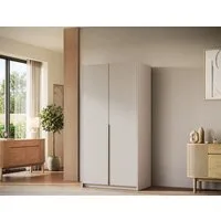 MOEBLO Drehtürenschrank Nordheim II (Kleiderschrank, 2-türig, mit Kleiderstange und 6 Einlegeböden, optional mit Aufsatzschrank, 100 cm breit, Kaschmir, Weiß oder Artisan-Eiche) (BxHxT):100 x 204/250 x 58 cm