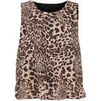 malito more than fashion Chiffonbluse malito Damen Bluse ärmellos 6879 Blusentop mit Rundhals-Ausschnitt