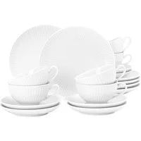 Seltmann Weiden Teeservice Seltmann Weiden Amina weiß Teeservice 18tlg. klein, 6 Personen, Porzellan