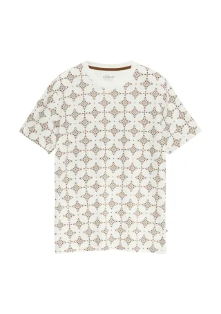 s.Oliver - T-Shirt braun/creme - Gr. - XXL